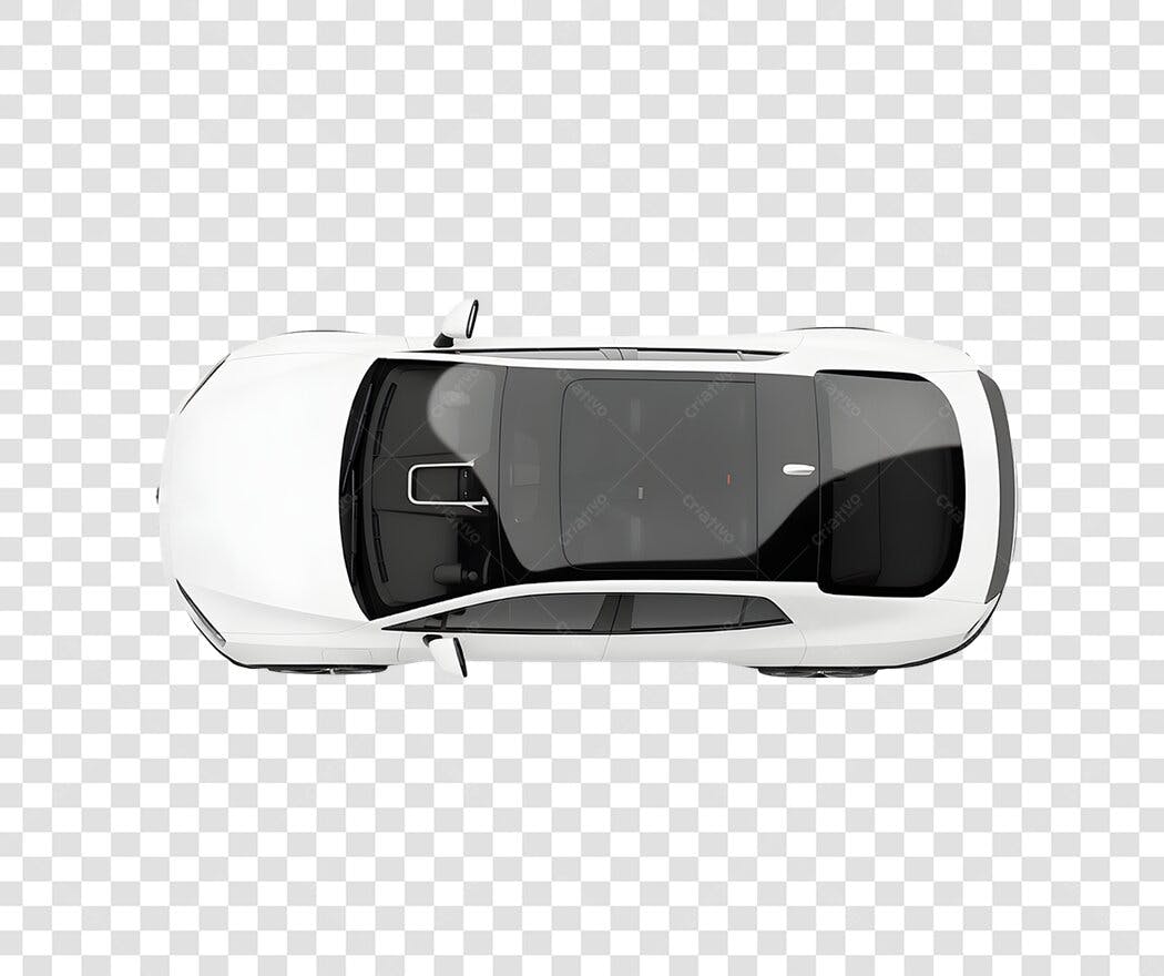 Foto Recortada Carro Branco Vista Superior PNG Fundo Transparente