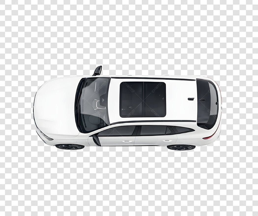 Foto Recortada Carro Branco SUV Vista Superior PNG Fundo Transparente