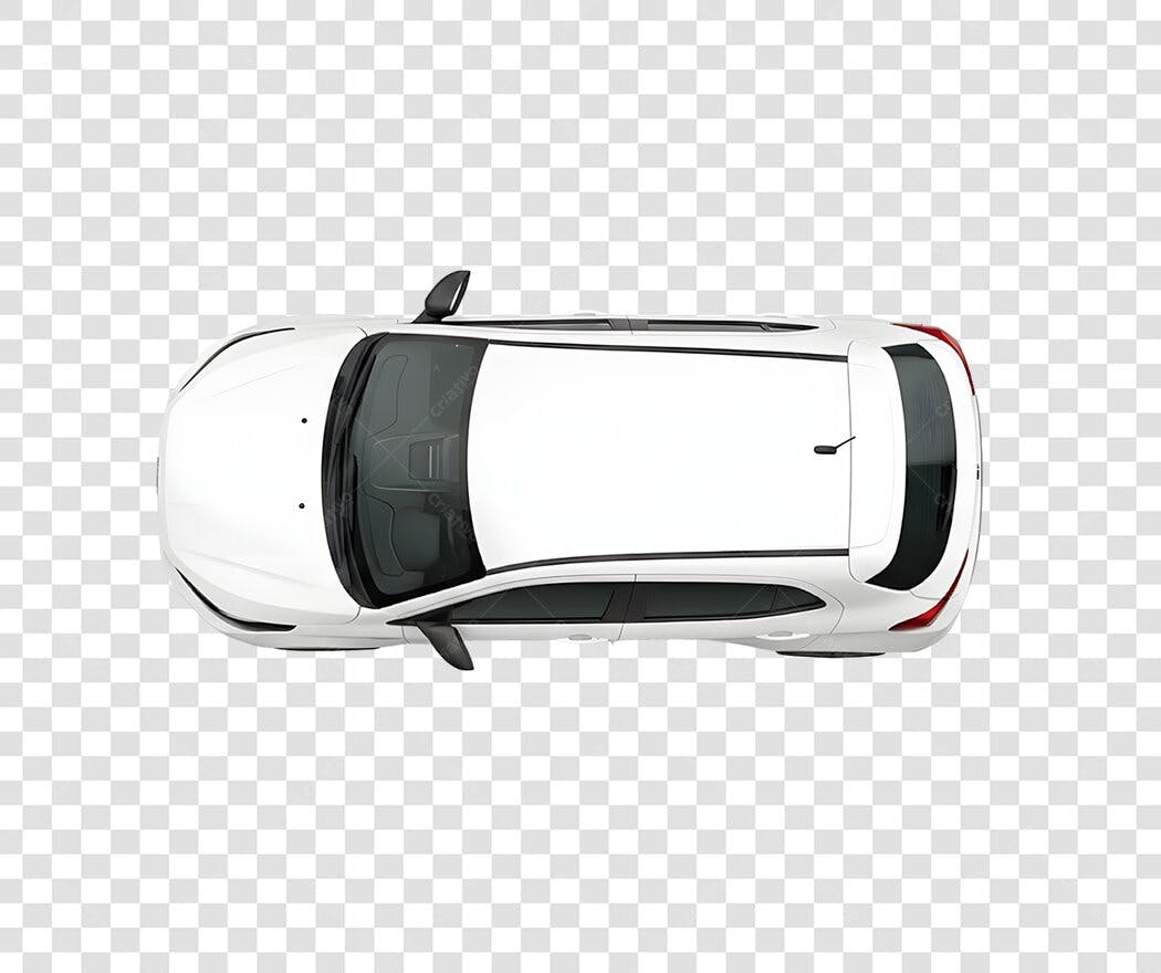 Foto Recortada Carro Branco Vista Superior PNG Fundo Transparente