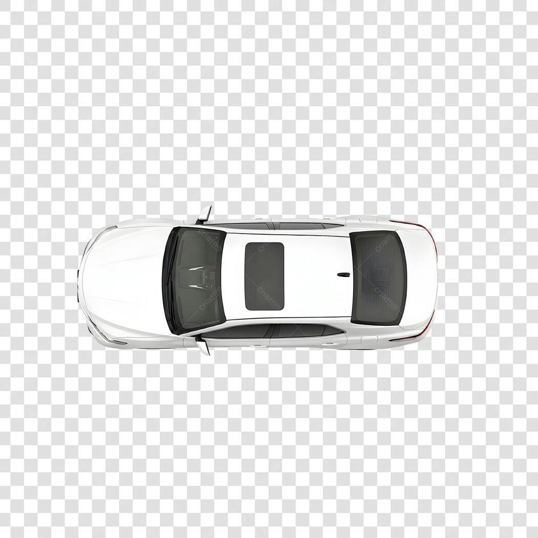 Foto Recortada Carro Branco Vista Superior PNG Fundo Transparente