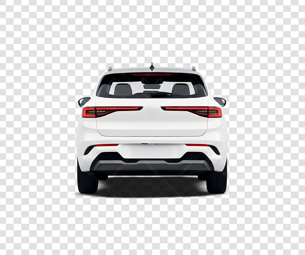 Foto Recortada Carro SUV Branco Traseira PNG Fundo Transparente