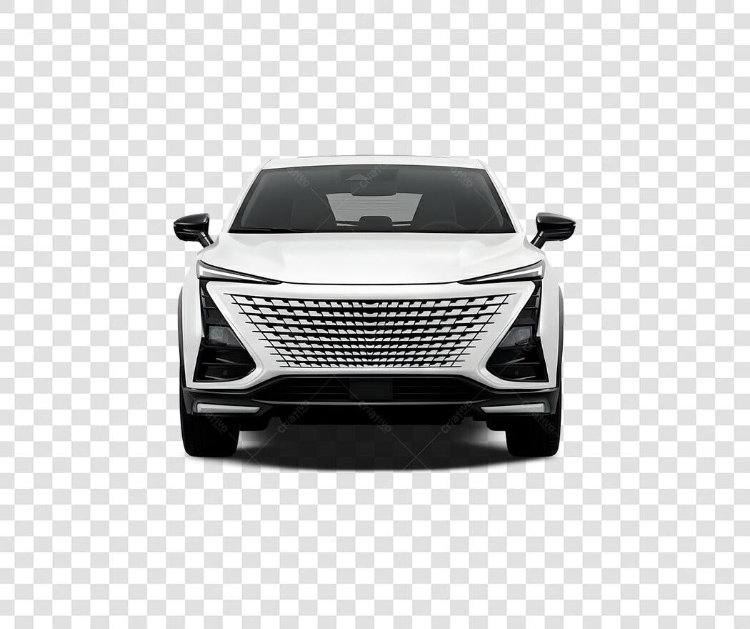 Foto Recortada Carro Elétrico Branco Moderno PNG Fundo Transparente