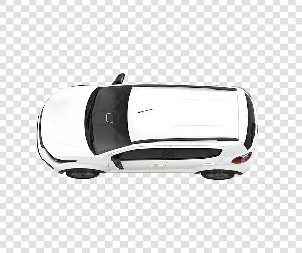 Foto Recortada Carro Branco Vista Superior PNG Fundo Transparente