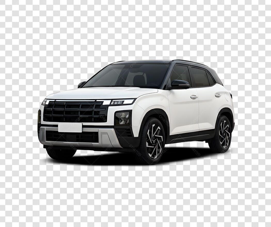 Foto Recortada Carro SUV Branco Hyundai Creta PNG Fundo Transparente