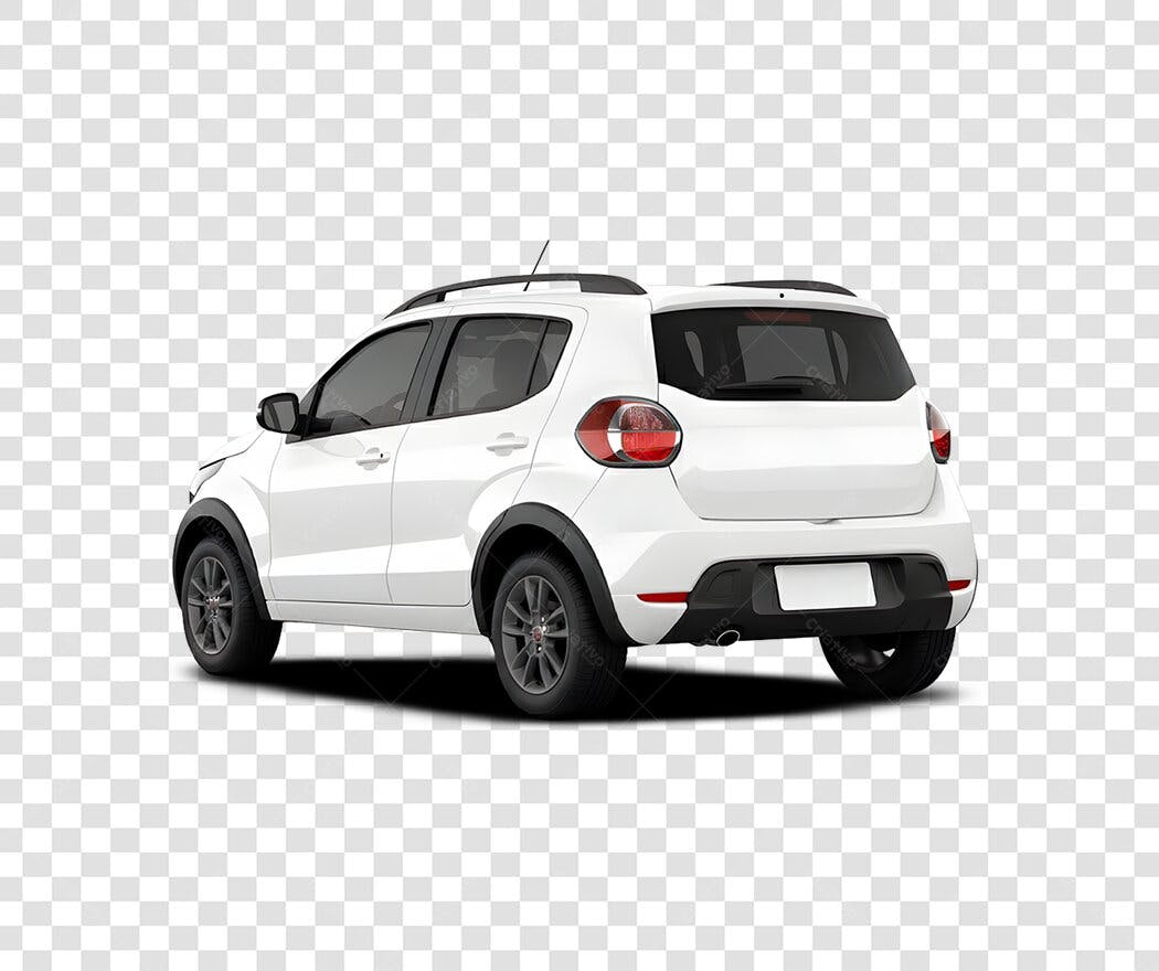 Foto Recortada Carro Branco SUV Compacto PNG Fundo Transparente
