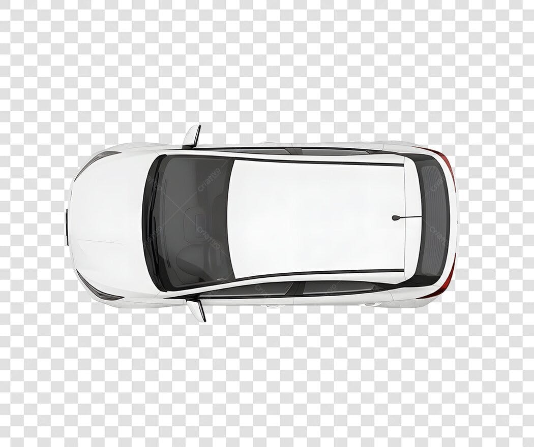 Foto Recortada Carro Branco Vista Superior PNG Fundo Transparente