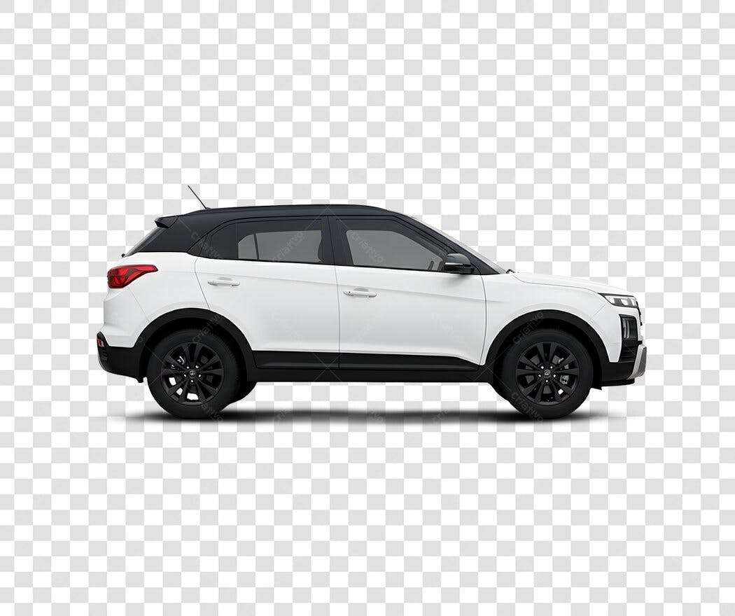 Foto Recortada Carro SUV Branco Lateral PNG Fundo Transparente