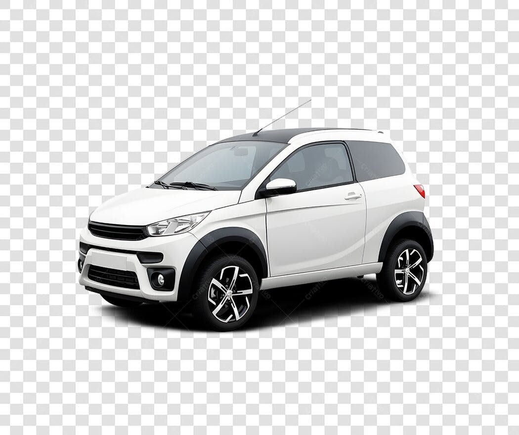 Foto Recortada Carro Branco Compacto PNG Fundo Transparente