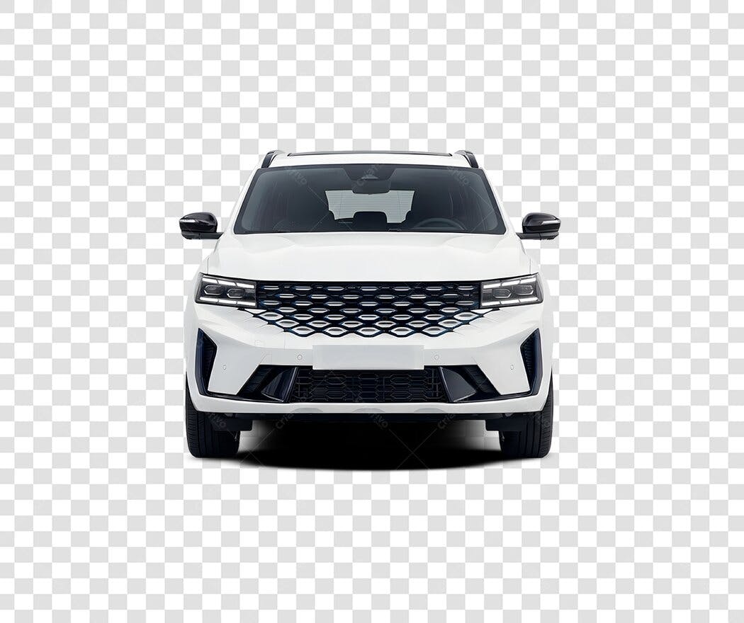 Foto Recortada Carro SUV Branco Frente PNG Fundo Transparente