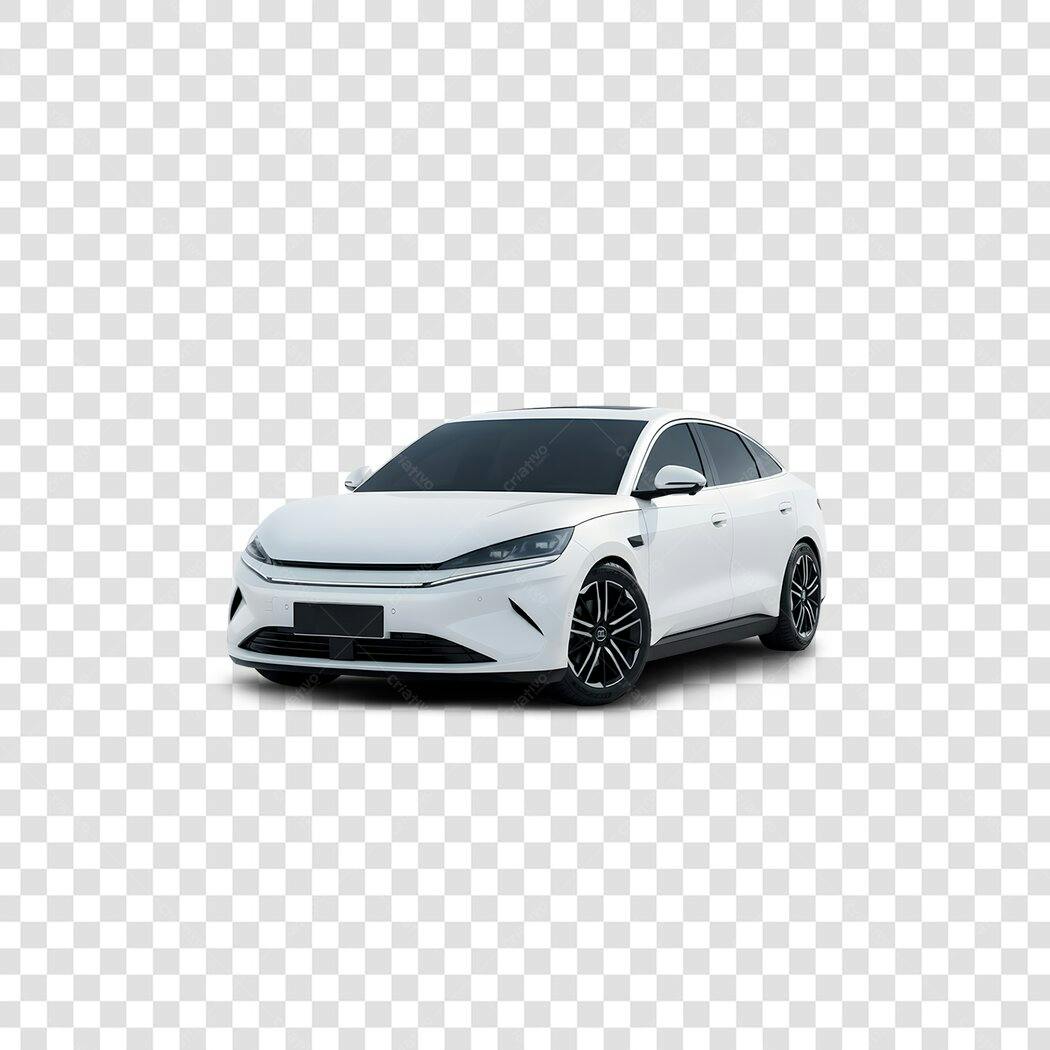 Foto Recortada Carro Branco Sedan Moderno PNG Fundo Transparente