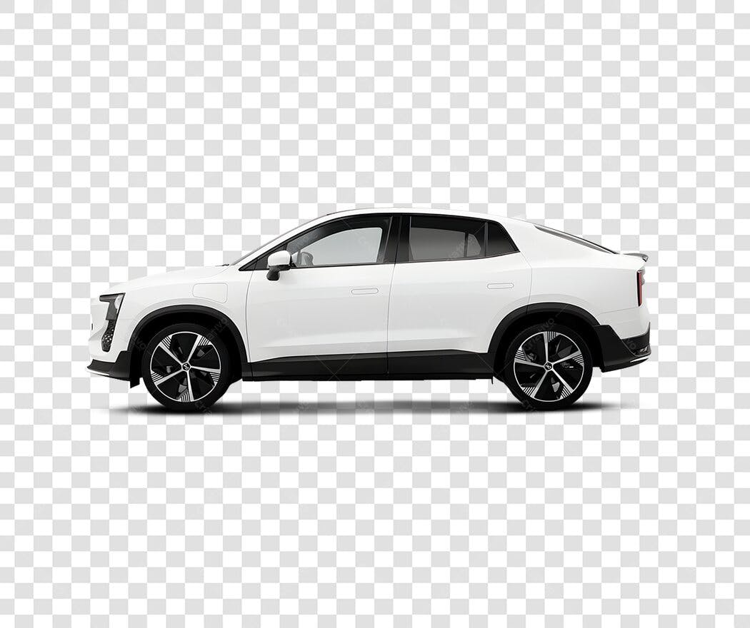 Foto Recortada Carro SUV Elétrico Branco PNG Fundo Transparente