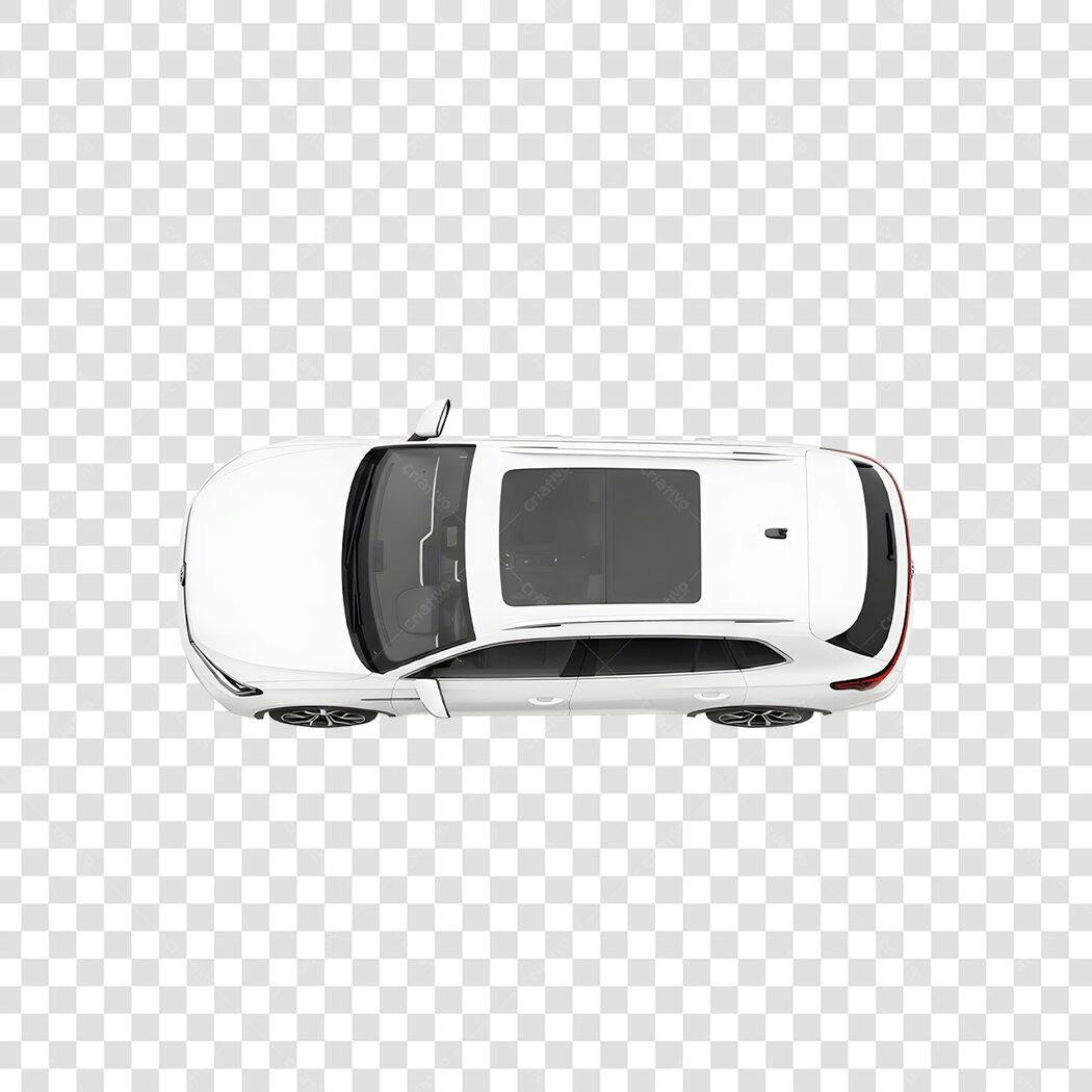 Foto Recortada Carro SUV Branco Vista Superior PNG Fundo Transparente