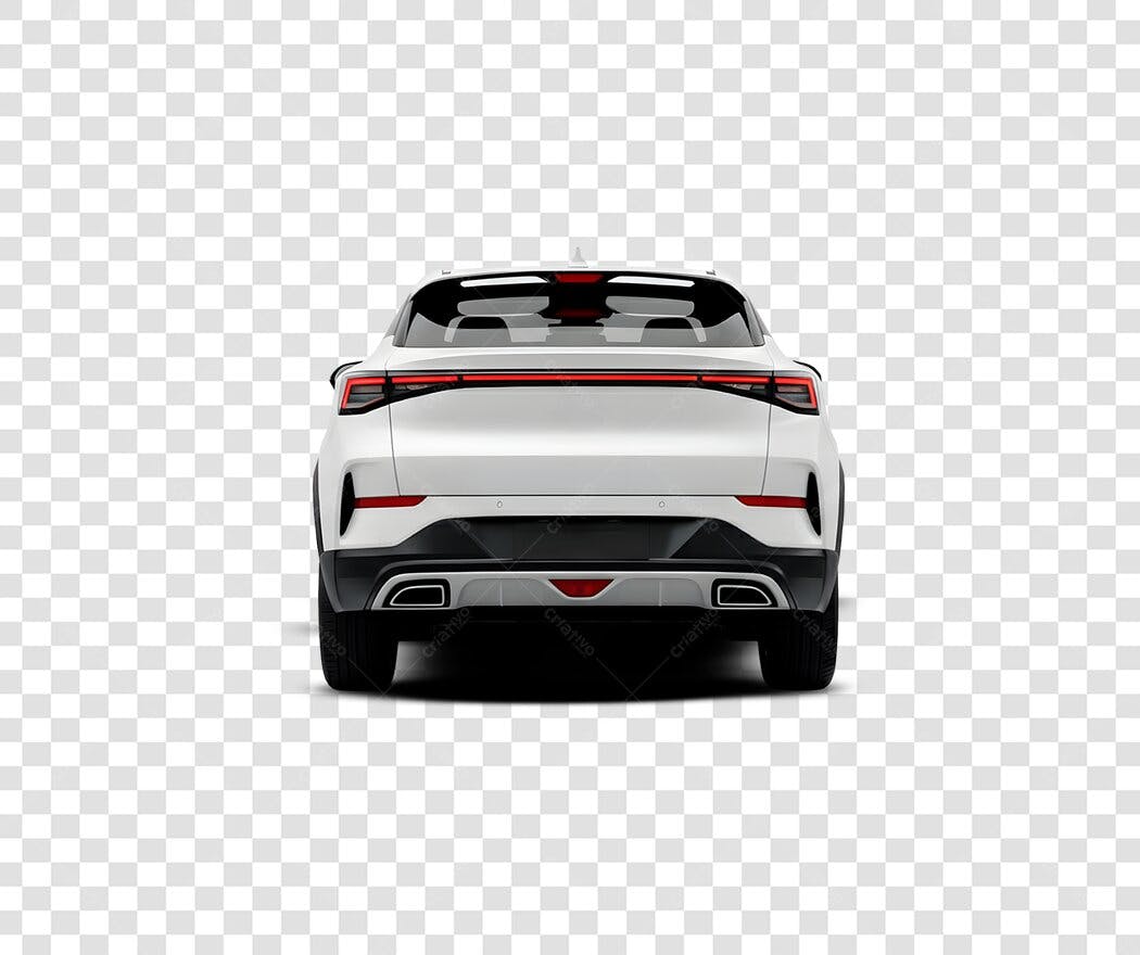 Foto Recortada Carro Branco SUV Traseira PNG Fundo Transparente