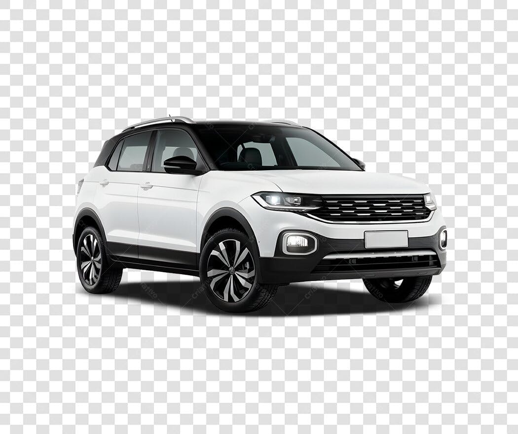 Foto Recortada Carro SUV Branco Volkswagen T-Cross PNG Fundo Transparente