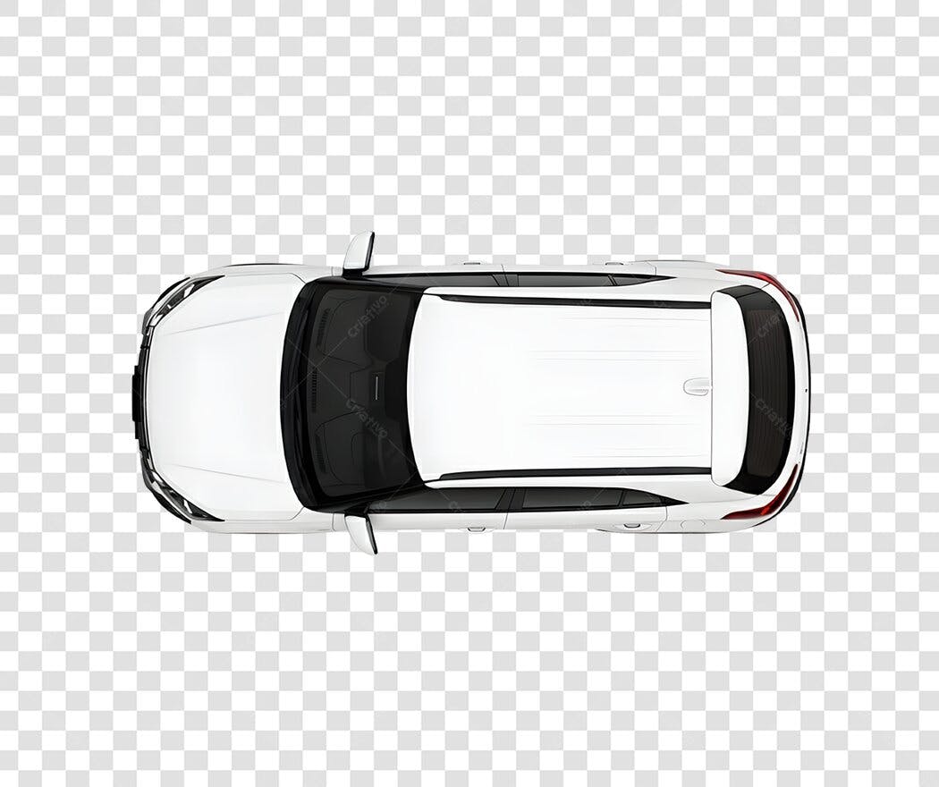 Foto Recortada Carro Branco Vista Superior PNG Fundo Transparente