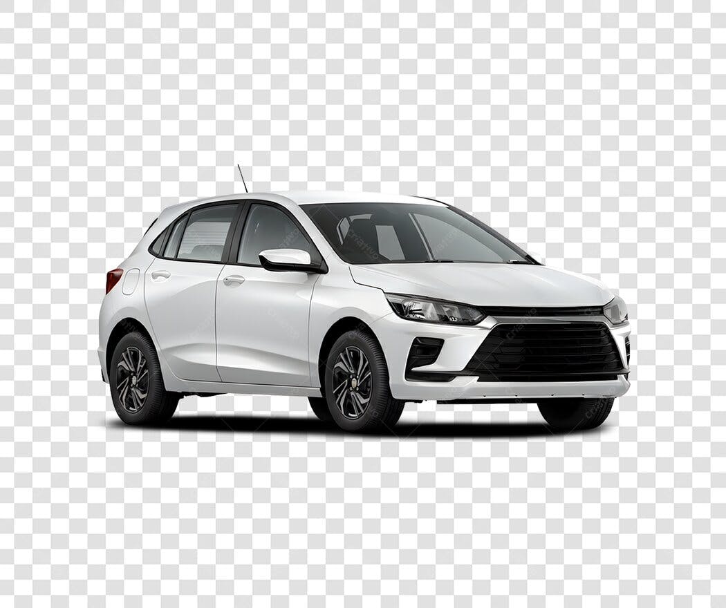 Foto Recortada Carro Branco Hatch PNG Fundo Transparente