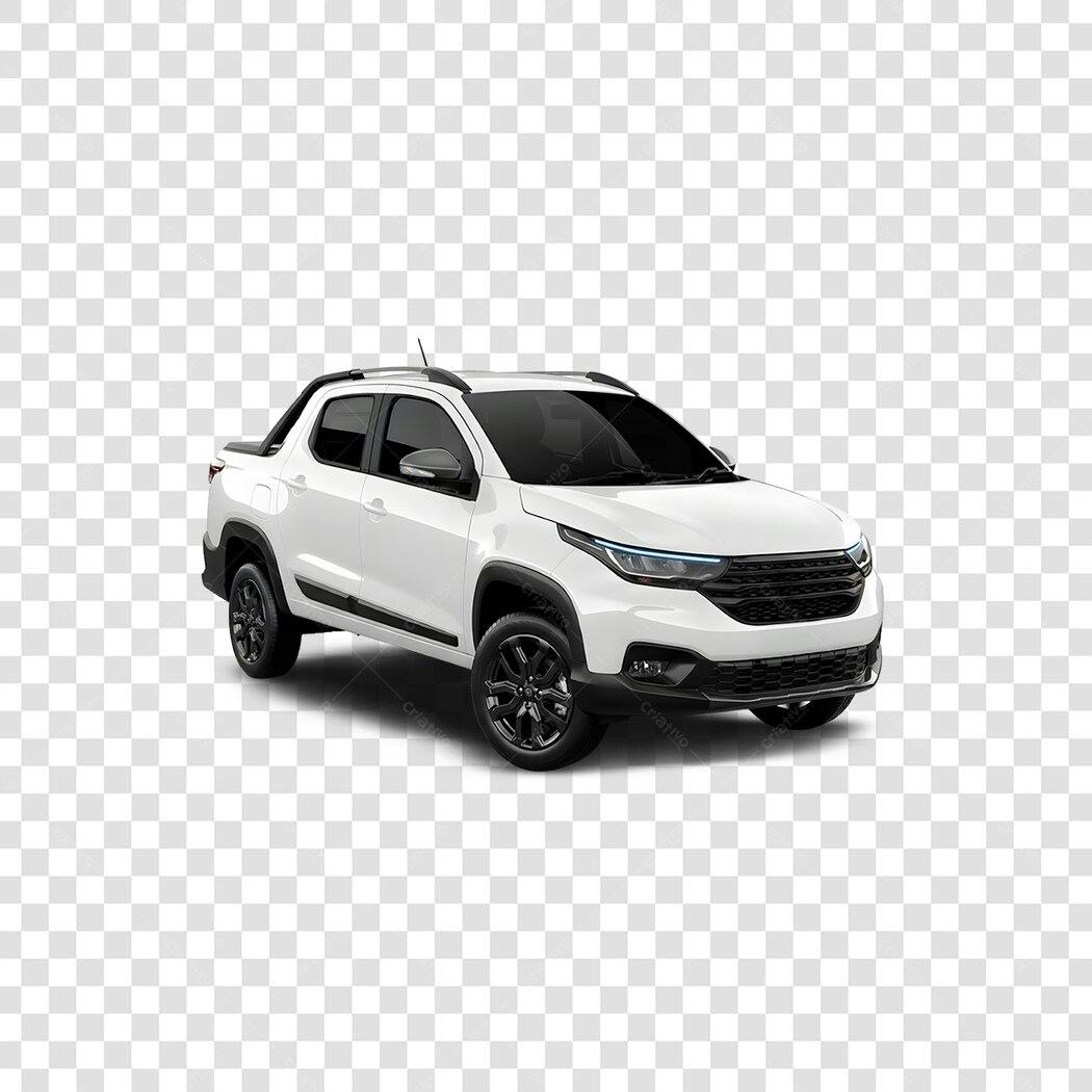 Foto Recortada Fiat Strada Branca Carro PNG Fundo Transparente