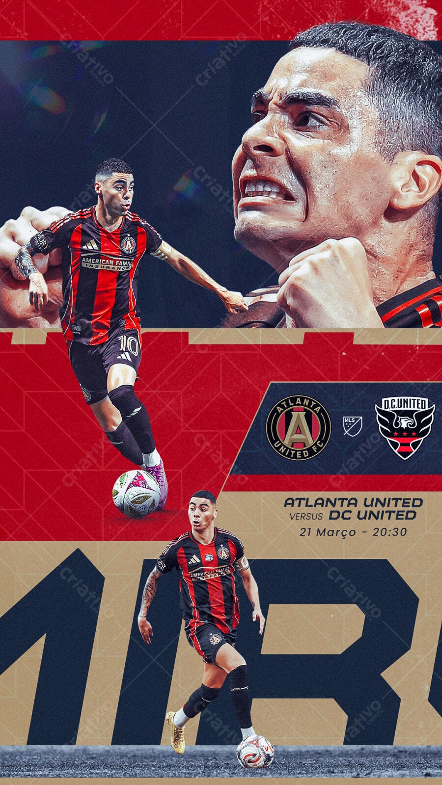 Post Instagram Jogo Futebol Atlanta United PSD Editável