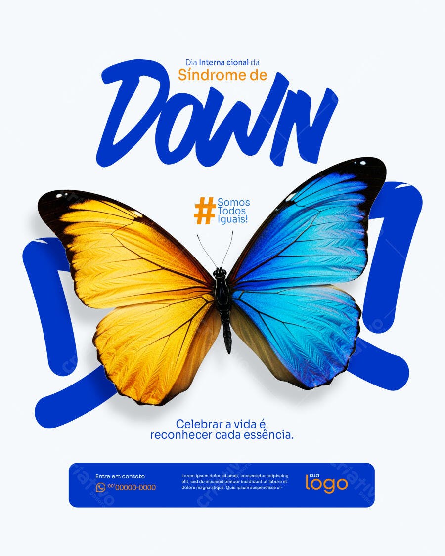 Template Canva Post Instagram Dia da Síndrome de Down Editável