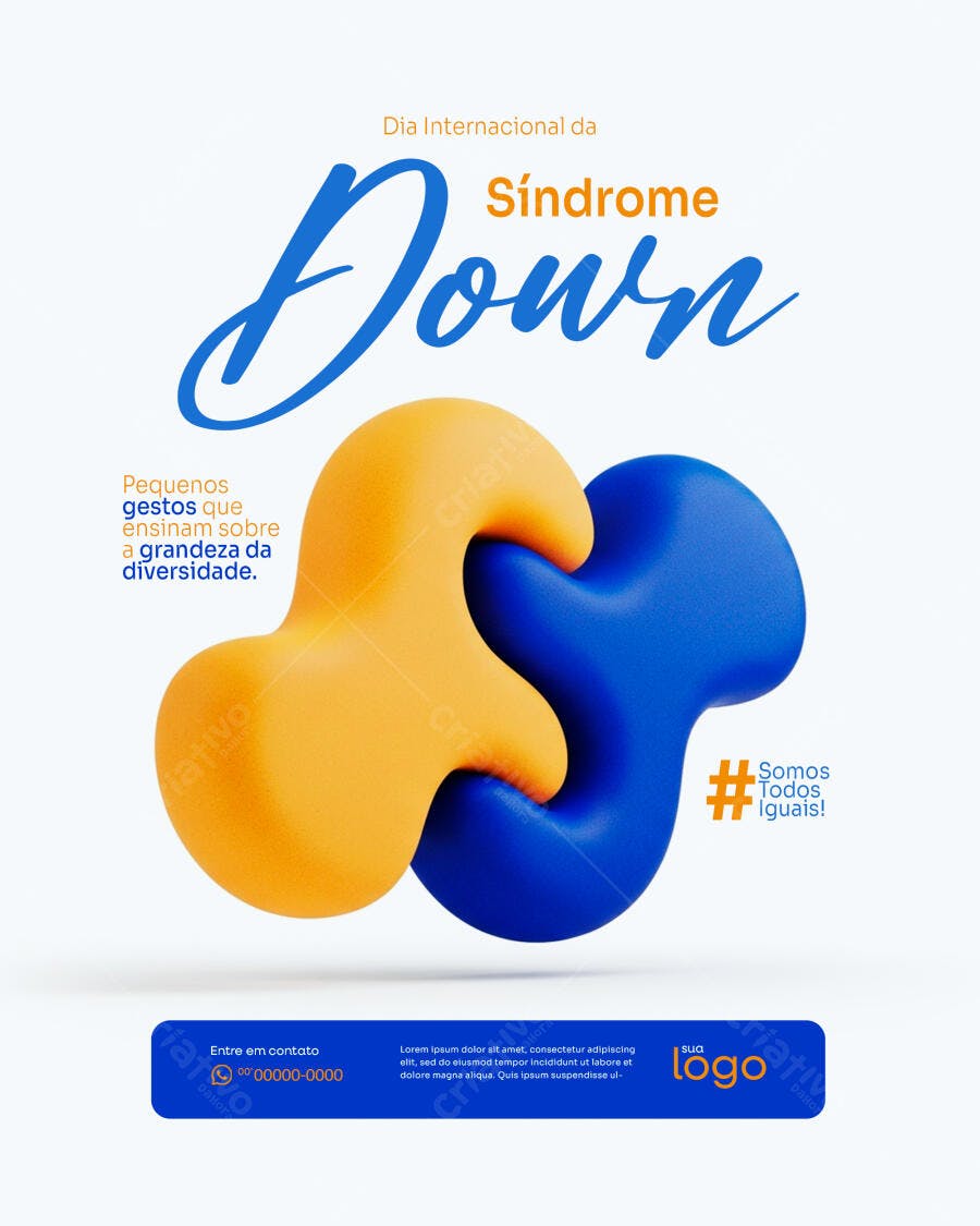 Template Canva Post Dia Internacional da Síndrome de Down Editável