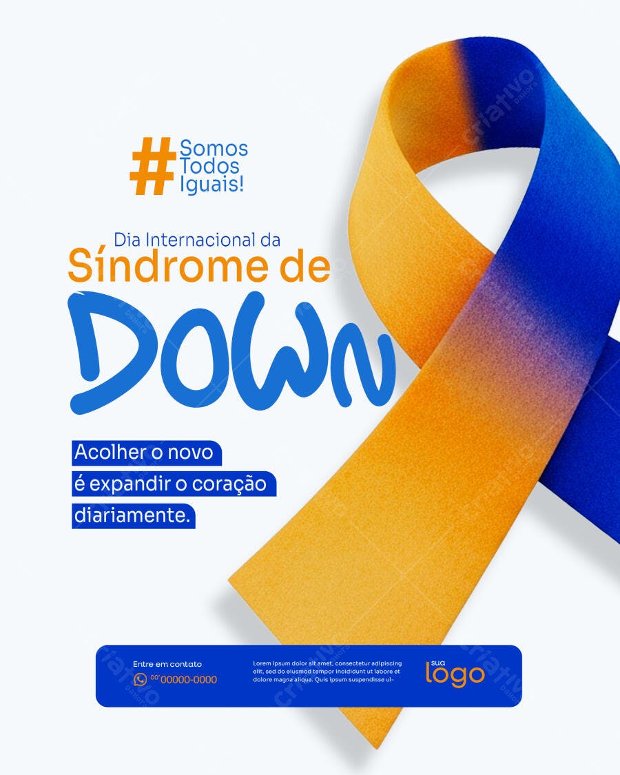 Template Canva Post Dia Internacional da Síndrome de Down Editável
