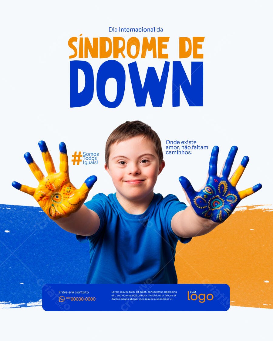Template Canva Post Instagram Dia da Síndrome de Down Editável