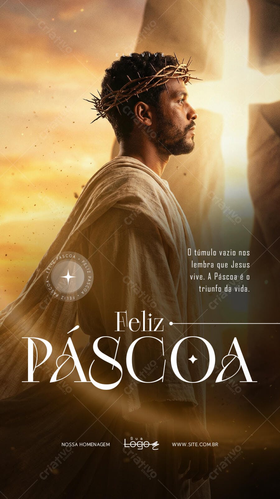 Story Instagram Páscoa Jesus Cristo PSD Editável