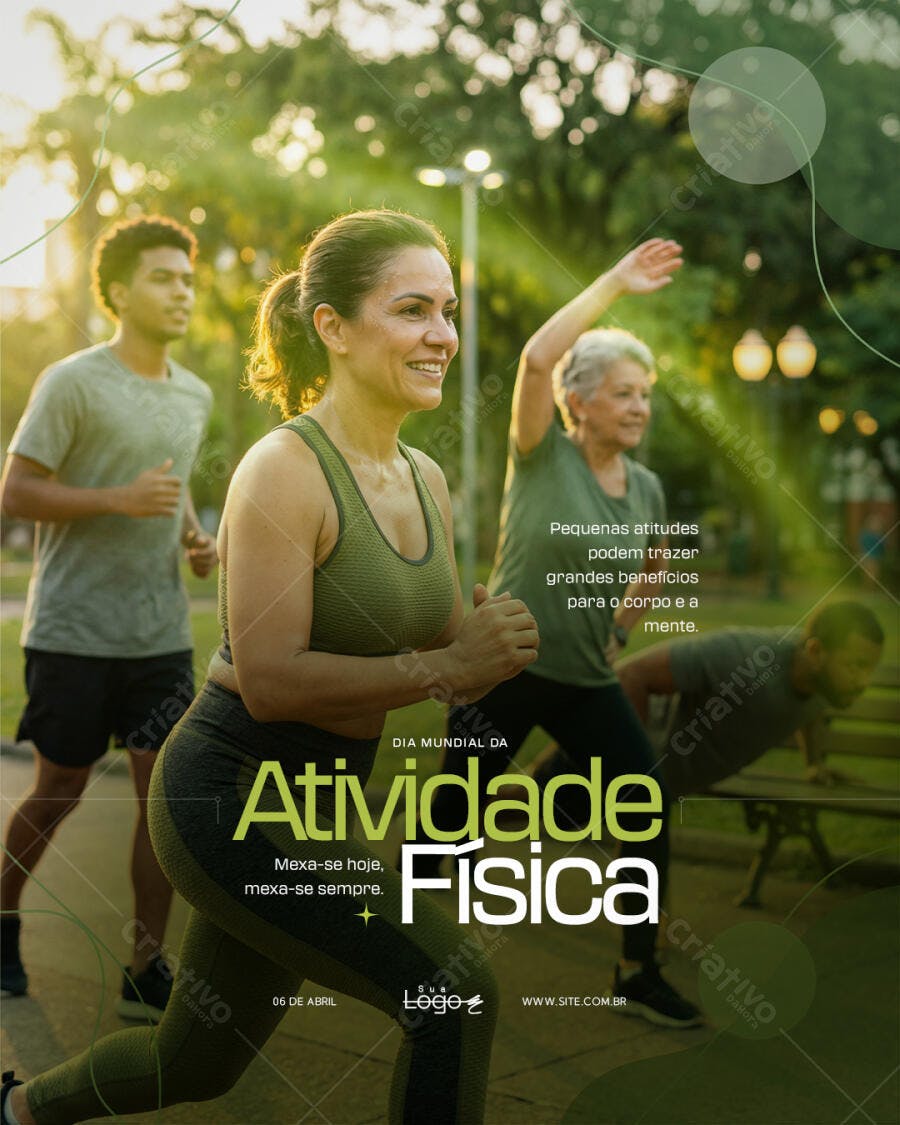 Post Instagram Dia Mundial Atividade Física PSD Editável