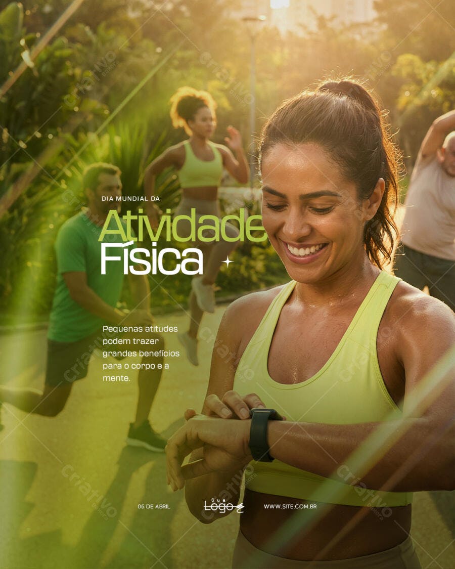 Post Instagram Dia Mundial Atividade Física PSD Editável