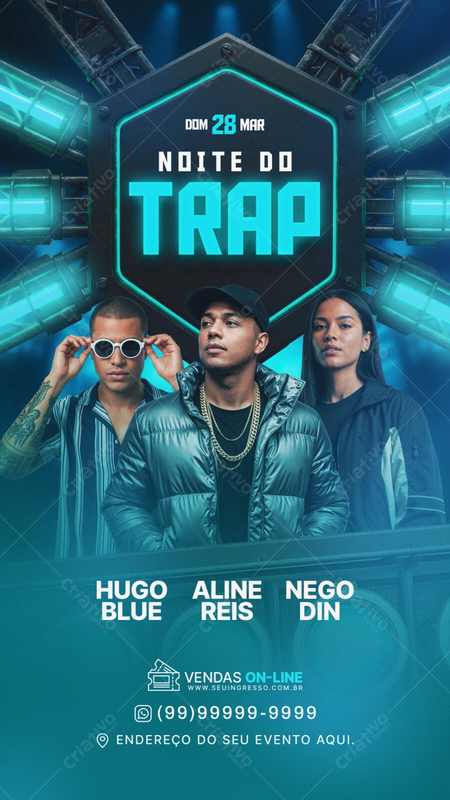 Story Instagram Noite do Trap Festa PSD Editável