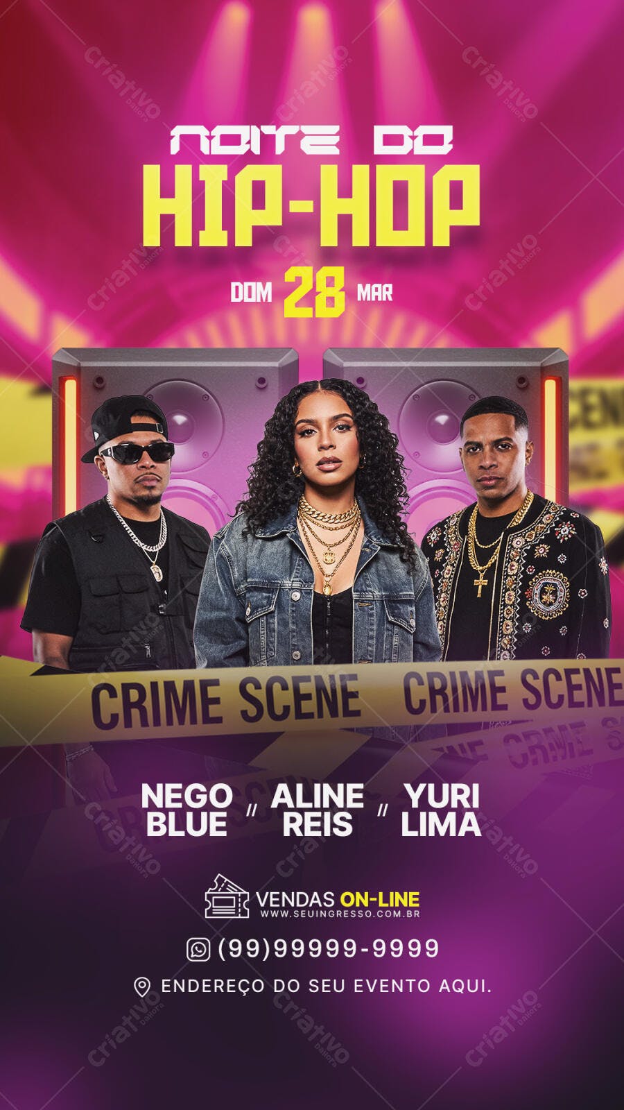 Story Instagram Noite do Hip-Hop Março PSD Editável