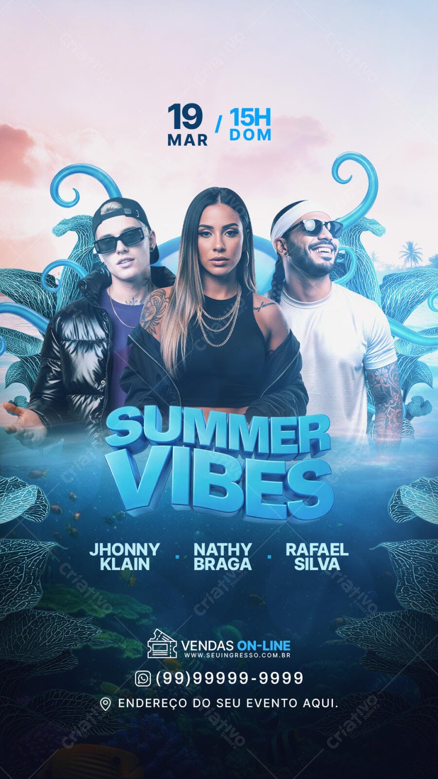 Story Instagram Summer Vibes Março Evento PSD Editável