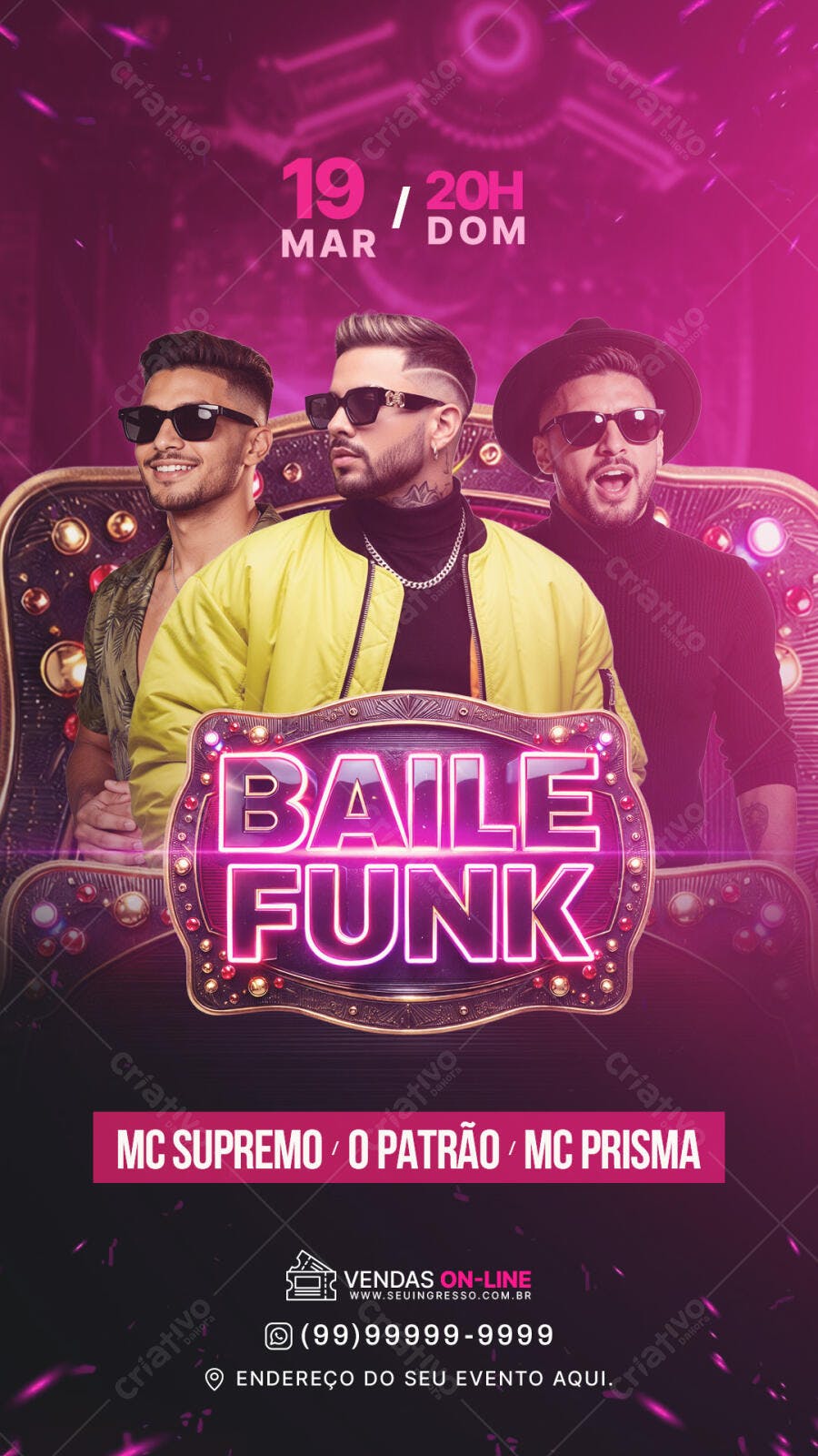 Story Instagram Baile Funk Março PSD Editável