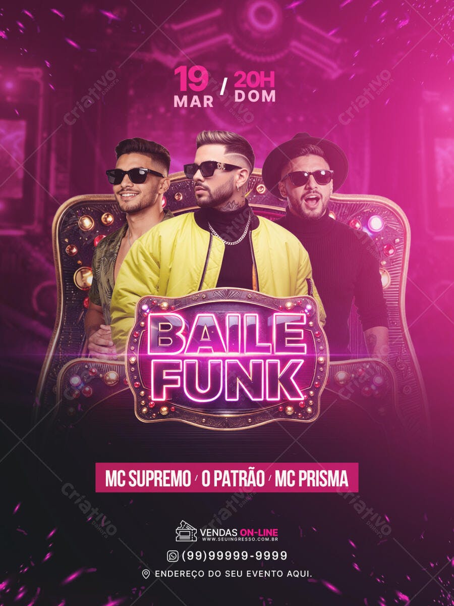 Flyer Baile Funk Evento Balada PSD Editável