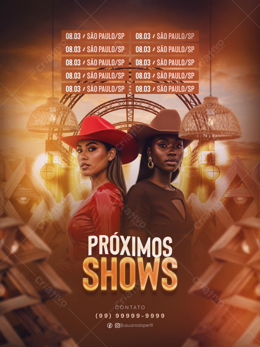 Flyer Shows Sertanejo Country PSD Editável