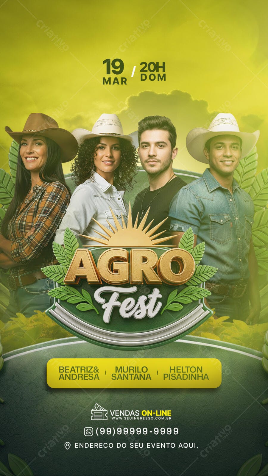 Story Instagram Agro Fest Sertanejo PSD Editável