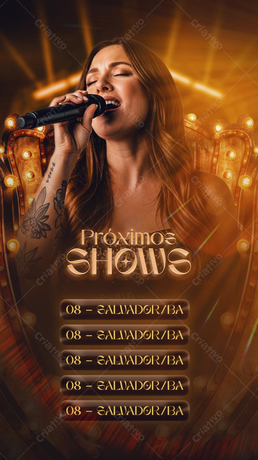 Story Instagram Próximos Shows Cantora PSD Editável