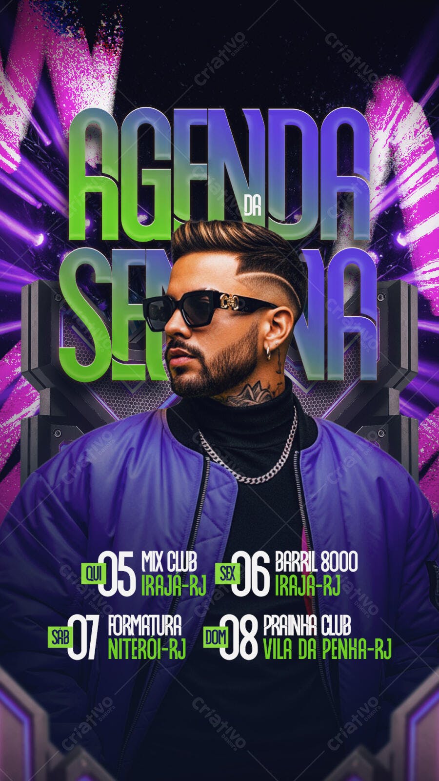 Flyer Agenda da Semana Balada Festa PSD Editável