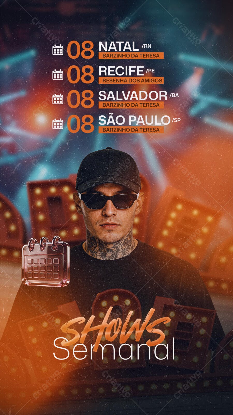 Story Instagram Shows Semanal Eventos PSD Editável