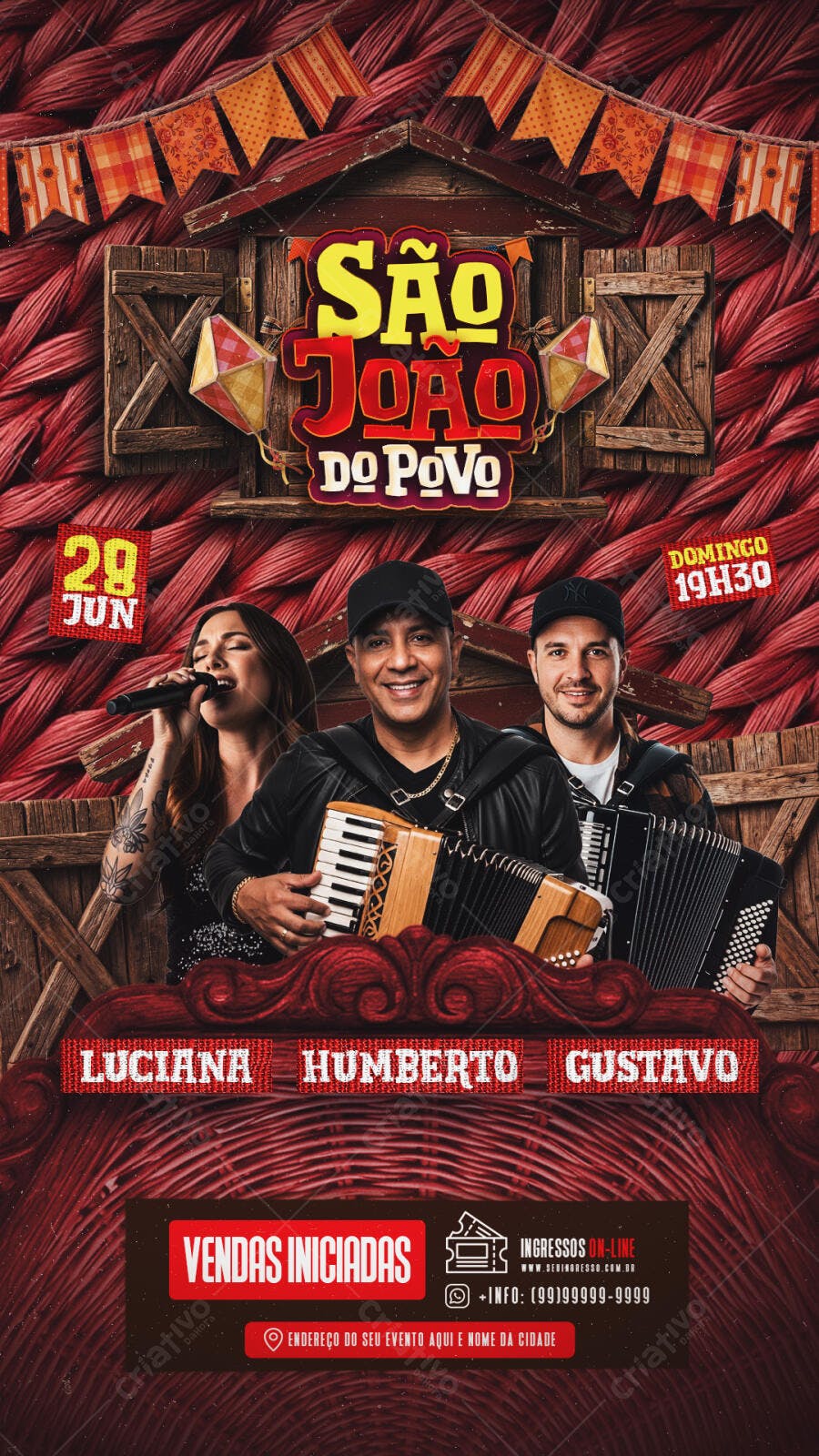 Story São João Festa Junina Arraial PSD Editável