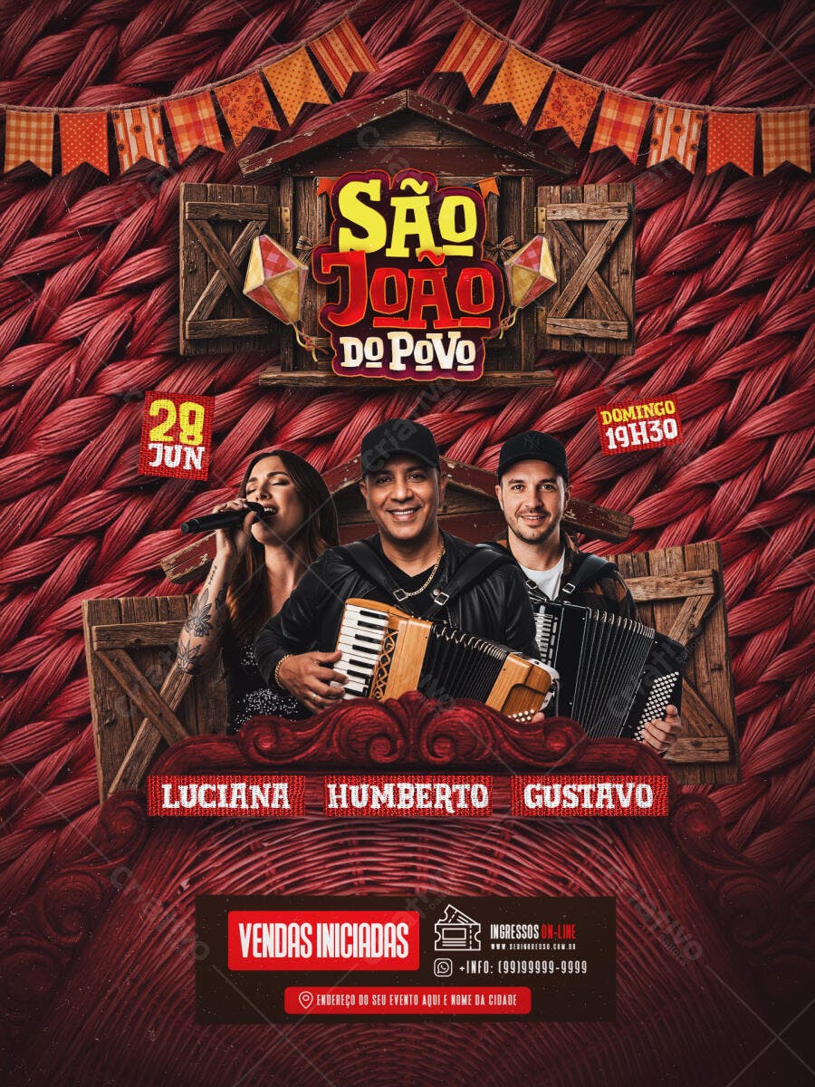 Flyer São João Festa Junina Arraial PSD Editável