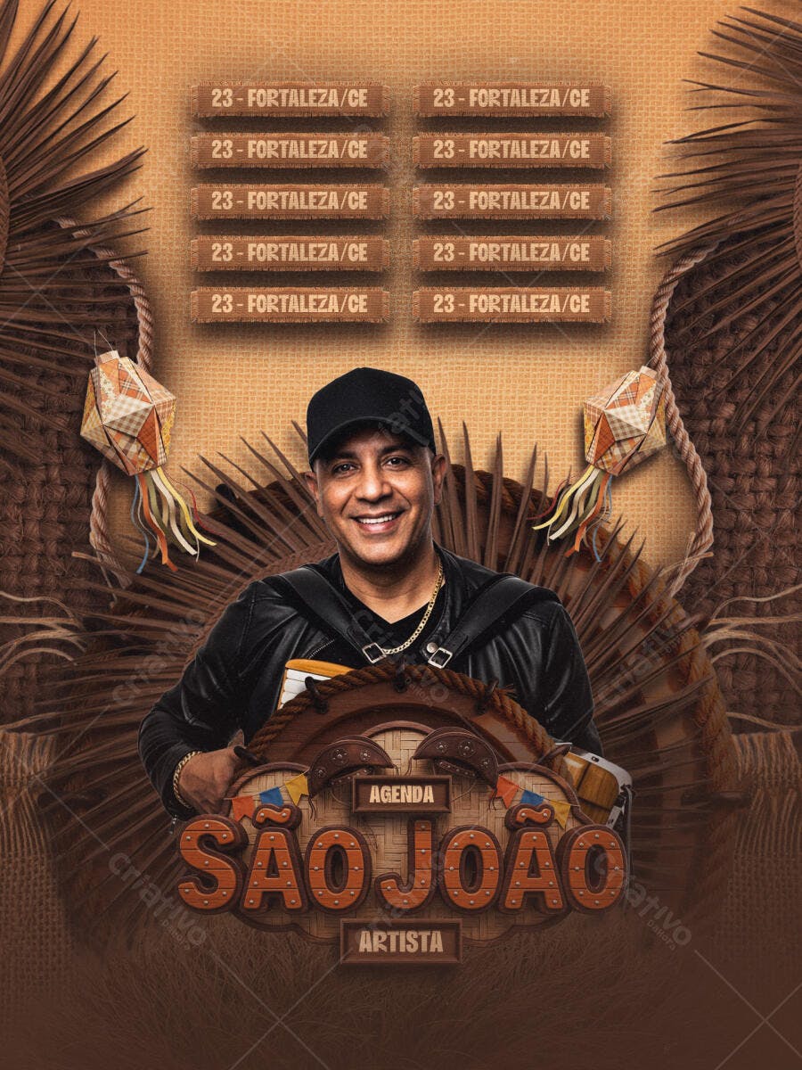 Flyer São João Festa Junina Agenda Artista PSD Editável