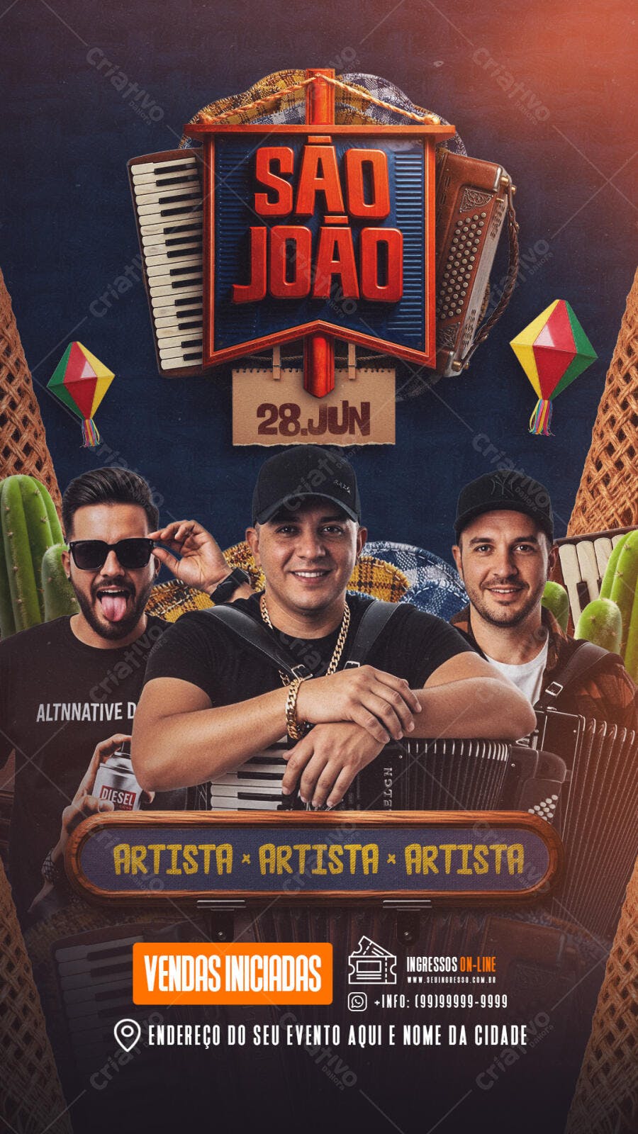 Flyer São João Festa Junina Forró PSD Editável