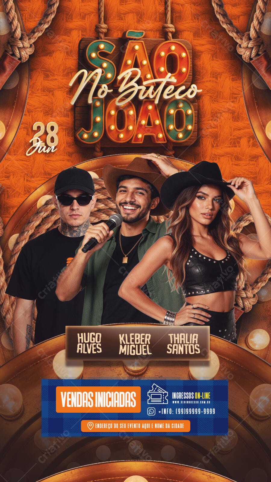 Flyer São João Festa Junina Show PSD Editável