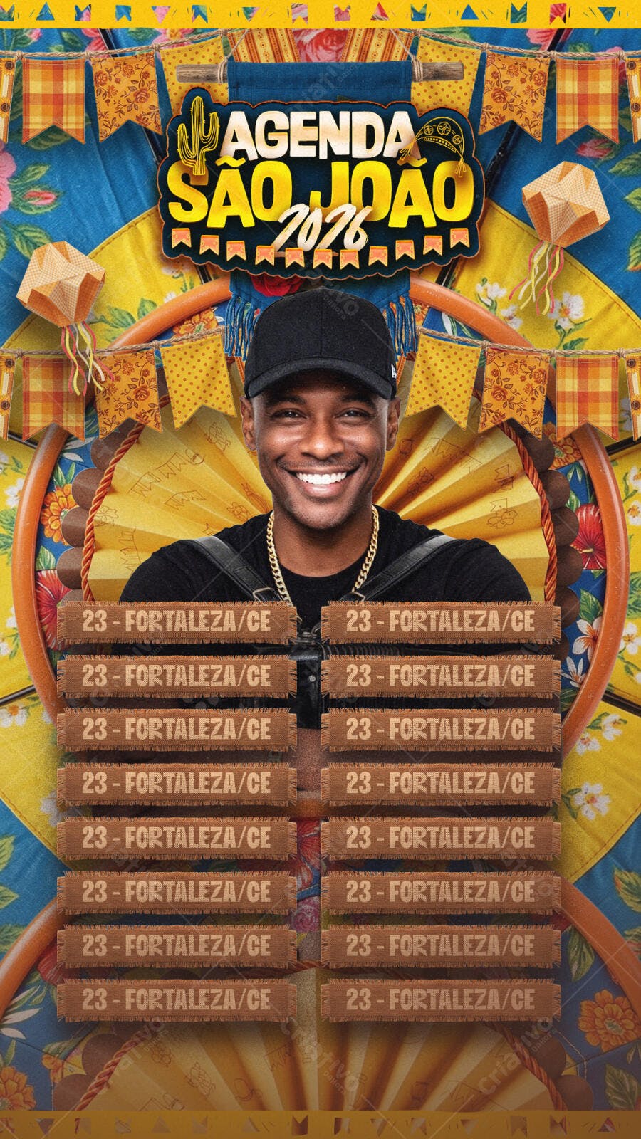 Story Instagram Agenda São João 2026 PSD Editável