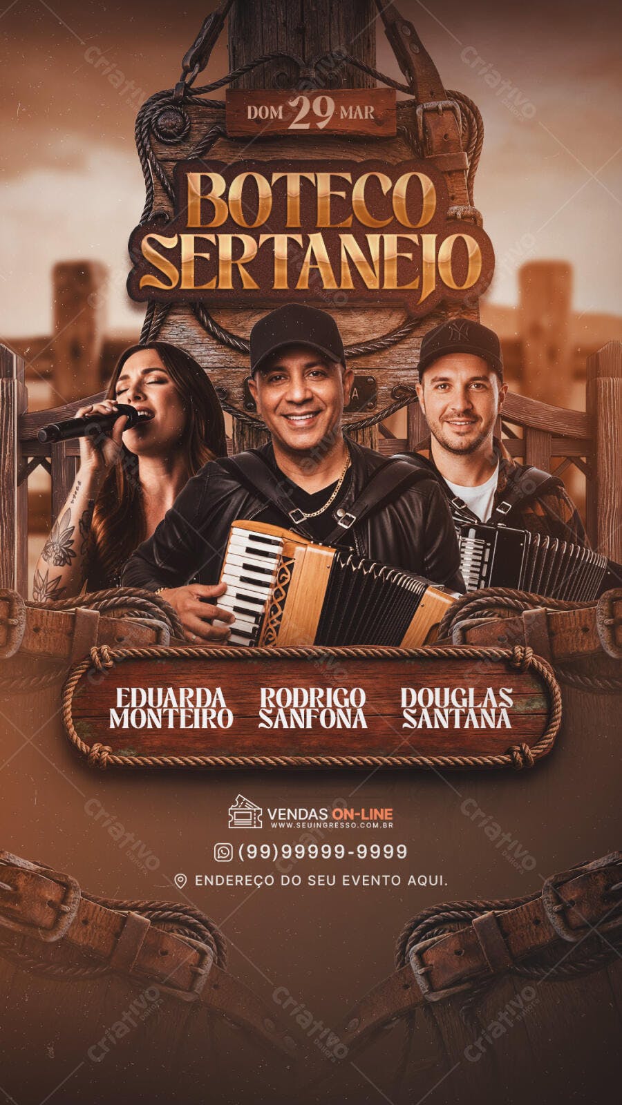 Story Instagram Boteco Sertanejo PSD Editável