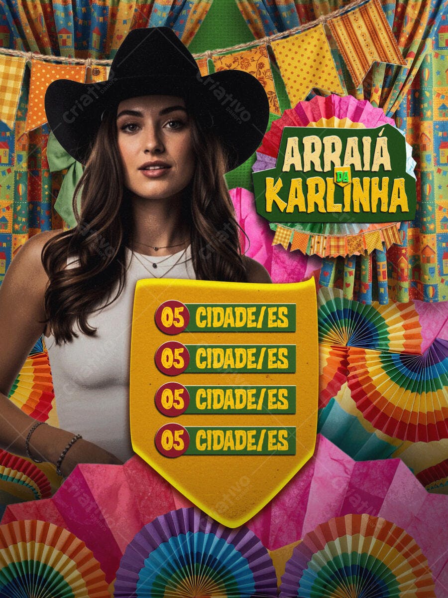 Flyer Arraiá Festa Junina São João PSD Editável
