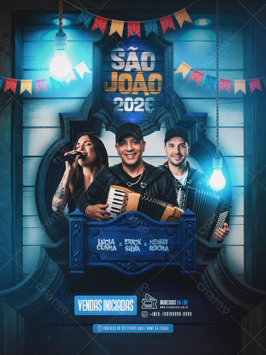Flyer São João Festa Junina Forró PSD Editável