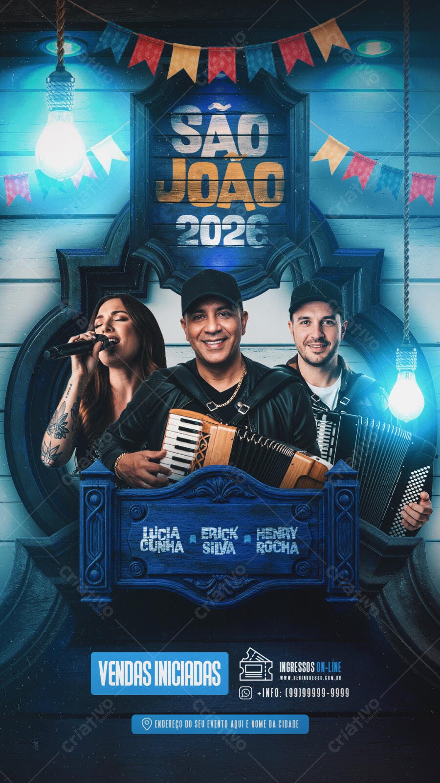 Flyer São João Festa Junina Forró PSD Editável