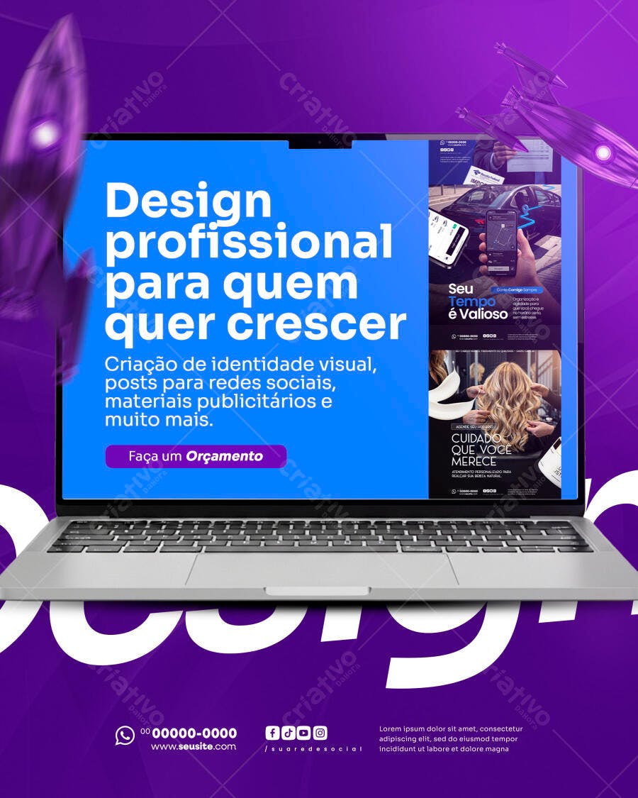 Post Instagram Agência Marketing Digital PSD Editável